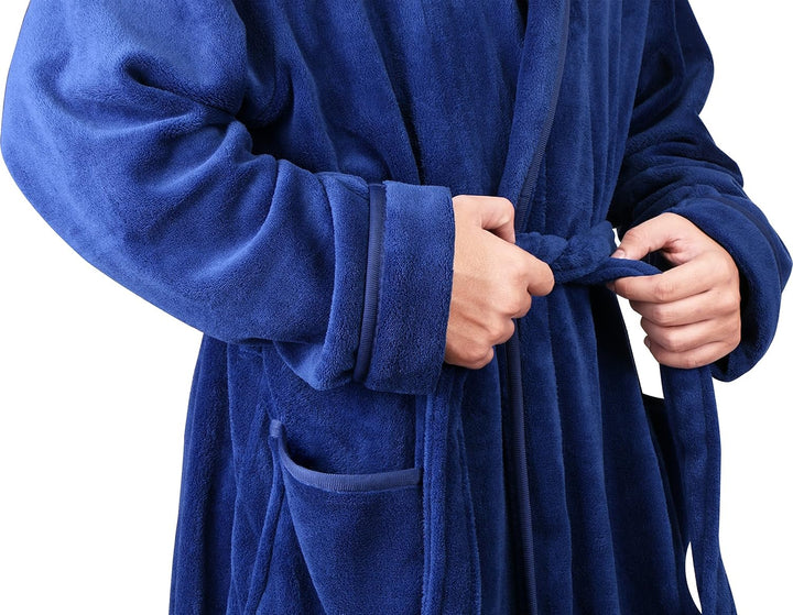 Comfortable Men's Fleece Bathrobe - Harry-Black-S/M-State of Style