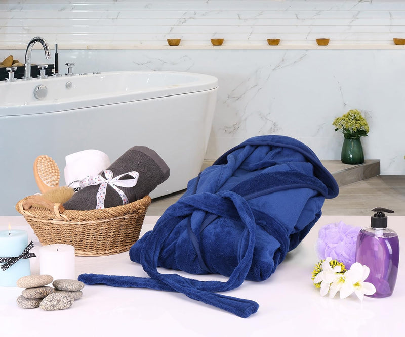 Comfortable Men's Fleece Bathrobe - Harry-Black-S/M-State of Style