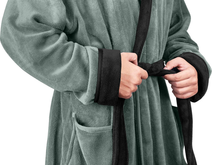 Comfortable Men's Fleece Bathrobe - Harry-Black-S/M-State of Style