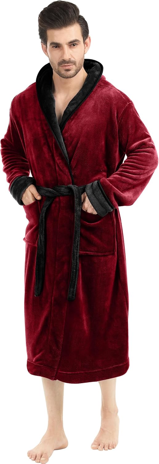 Comfortable Men's Fleece Bathrobe - Harry-Black-S/M-State of Style