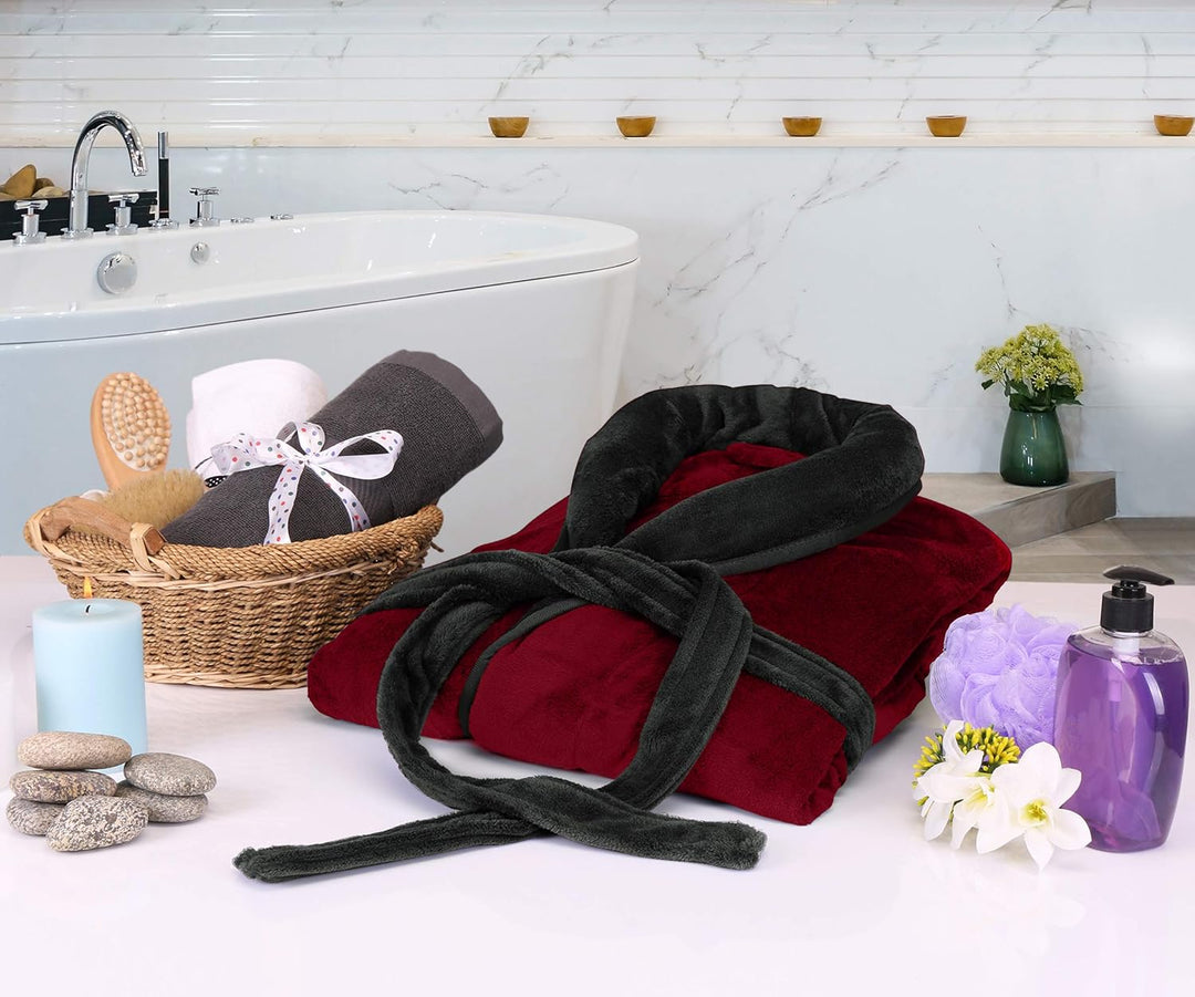 Comfortable Men's Fleece Bathrobe - Harry-Black-S/M-State of Style