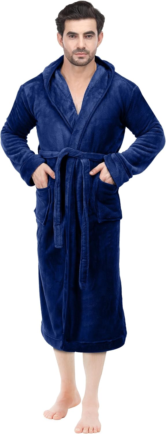 Comfortable Men's Fleece Bathrobe - Harry-Black-S/M-State of Style