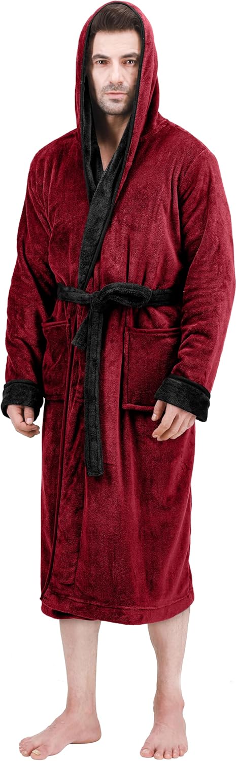 Comfortable Men's Fleece Bathrobe - Harry-Bordeaux Grey-S/M-State of Style