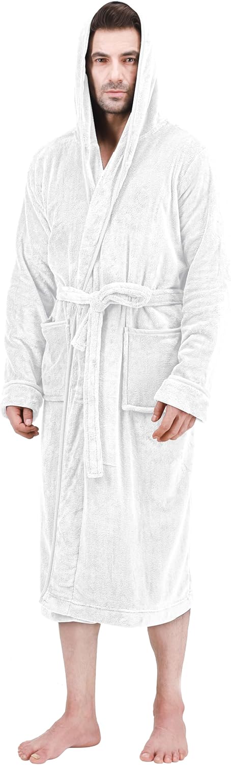 Comfortable Men's Fleece Bathrobe - Harry-White-S/M-State of Style
