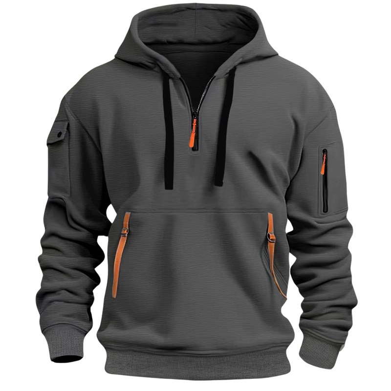 Comfortable Men's Hoodie - Levi-Dark Grey-S-State of Style