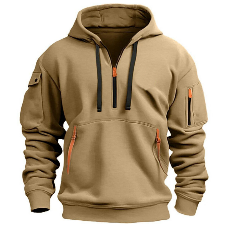 Comfortable Men's Hoodie - Levi-Khaki-S-State of Style