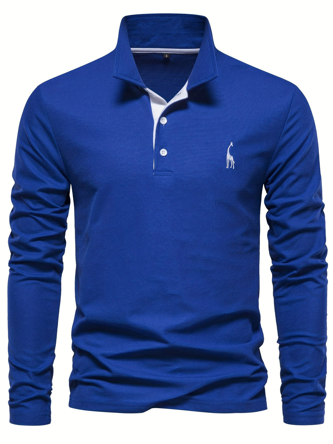 Comfortable Men's Long Sleeve Polo-Navy-S-State of Style