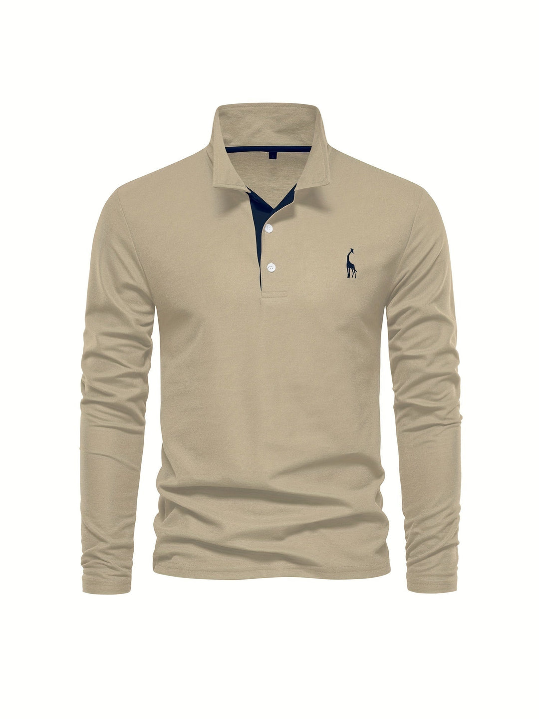 Comfortable Men's Long Sleeve Polo-Navy-S-State of Style