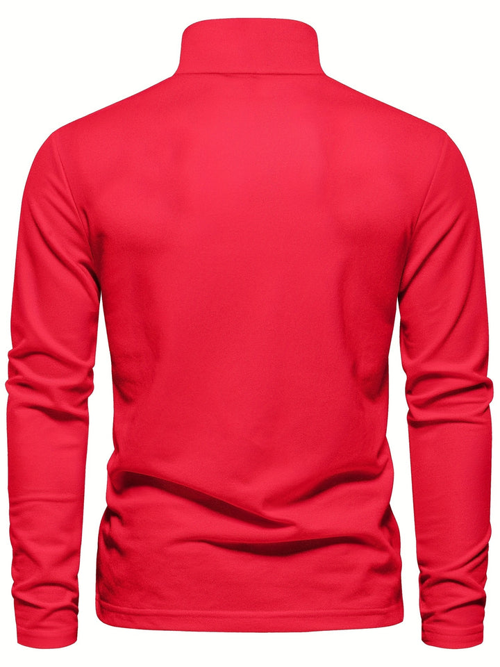 Comfortable Men's Long Sleeve Polo-Navy-S-State of Style