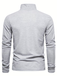 Comfortable Men's Polo with Long Sleeves-Marine blue-S-State of Style