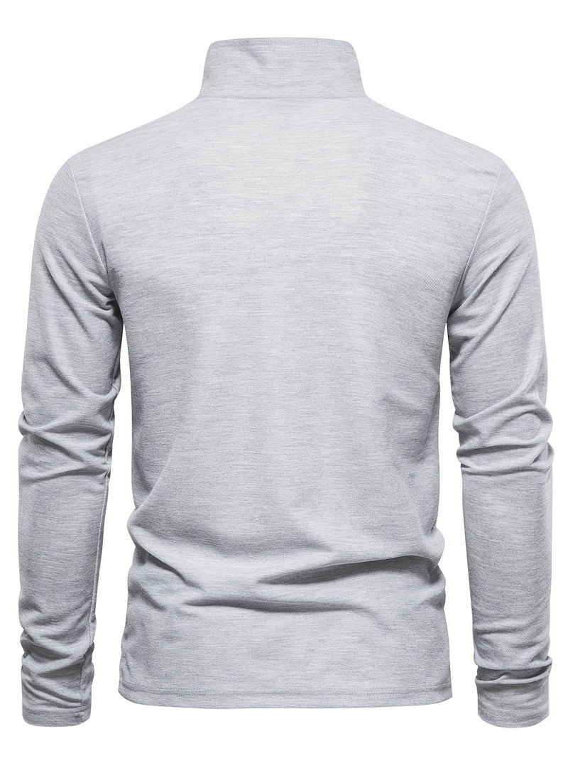 Comfortable Men's Polo with Long Sleeves-Marine blue-S-State of Style