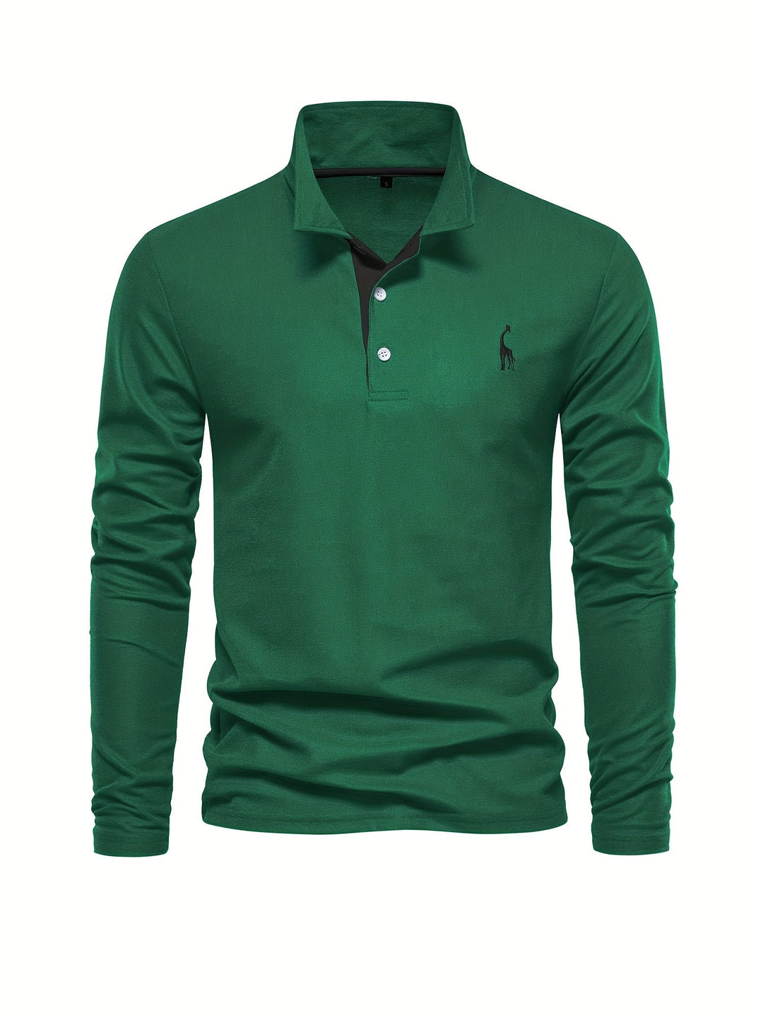 Comfortable Men's Polo with Long Sleeves-Marine blue-S-State of Style