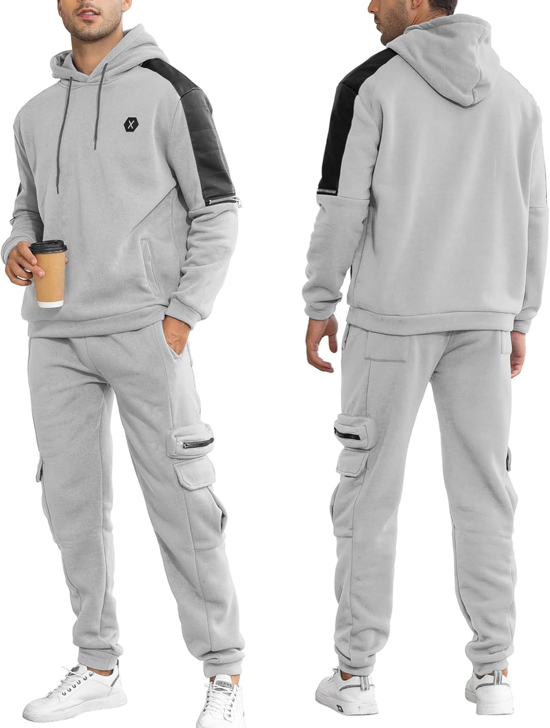 Comfortable Men's Tracksuit with Hoodie - Jason-Beige-S-State of Style