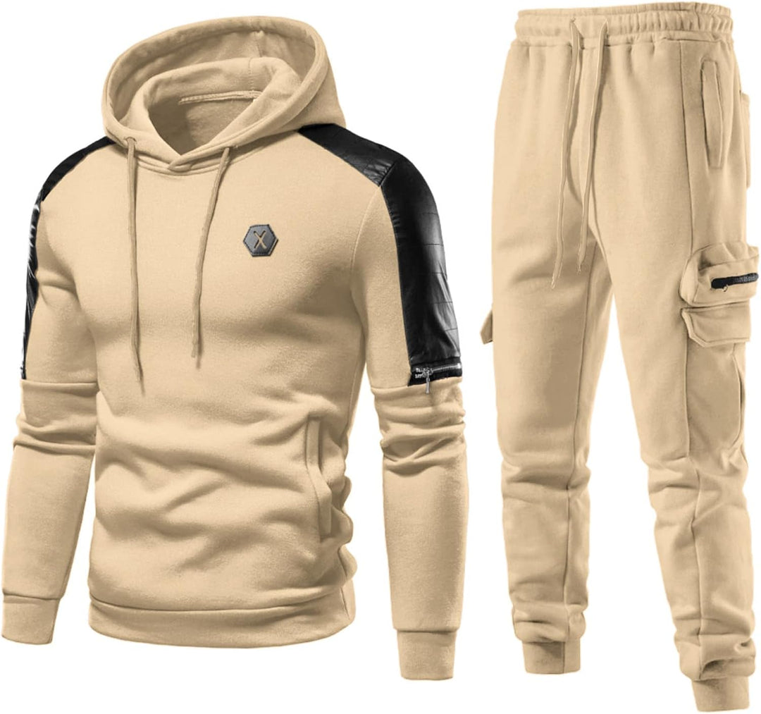 Comfortable Men's Tracksuit with Hoodie - Jason-Beige-S-State of Style