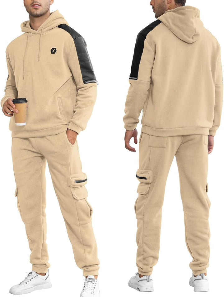 Comfortable Men's Tracksuit with Hoodie - Jason-Beige-S-State of Style