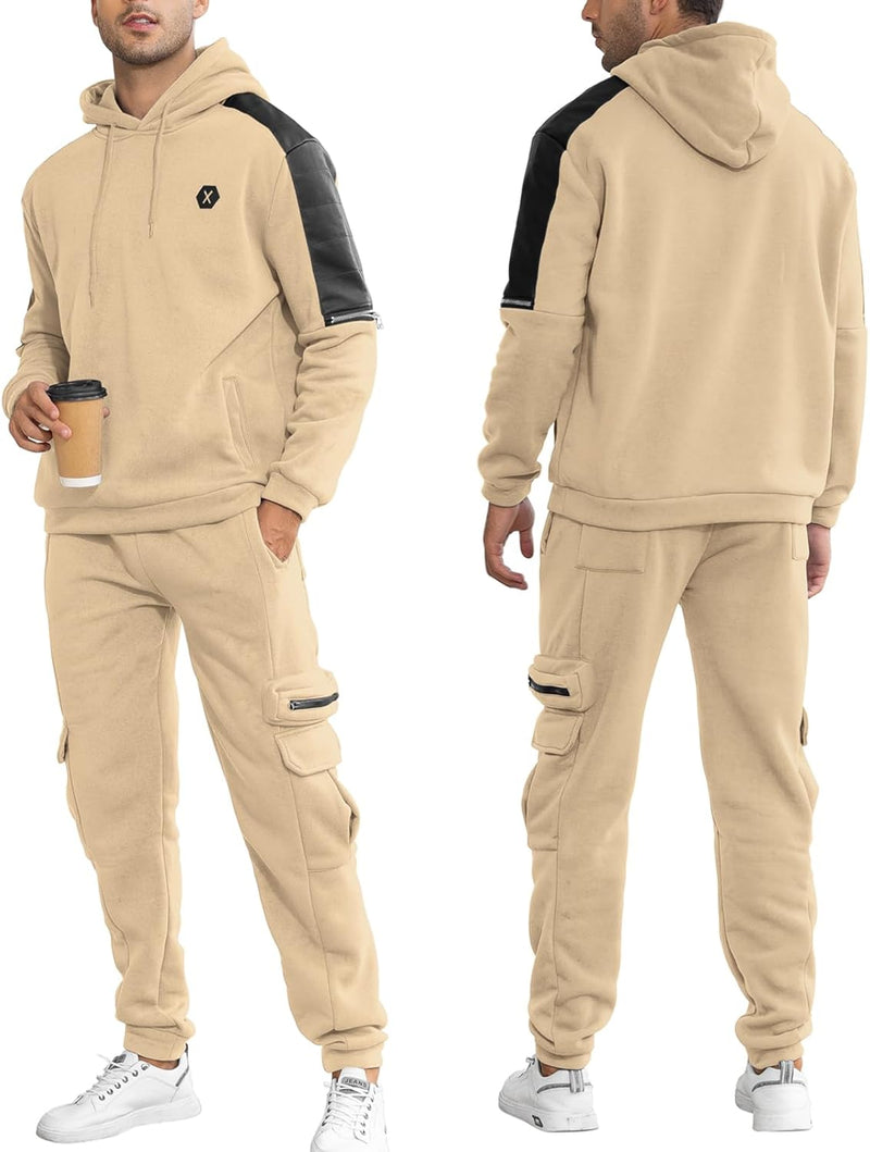 Comfortable Men's Tracksuit with Hoodie - Jason-Beige-S-State of Style