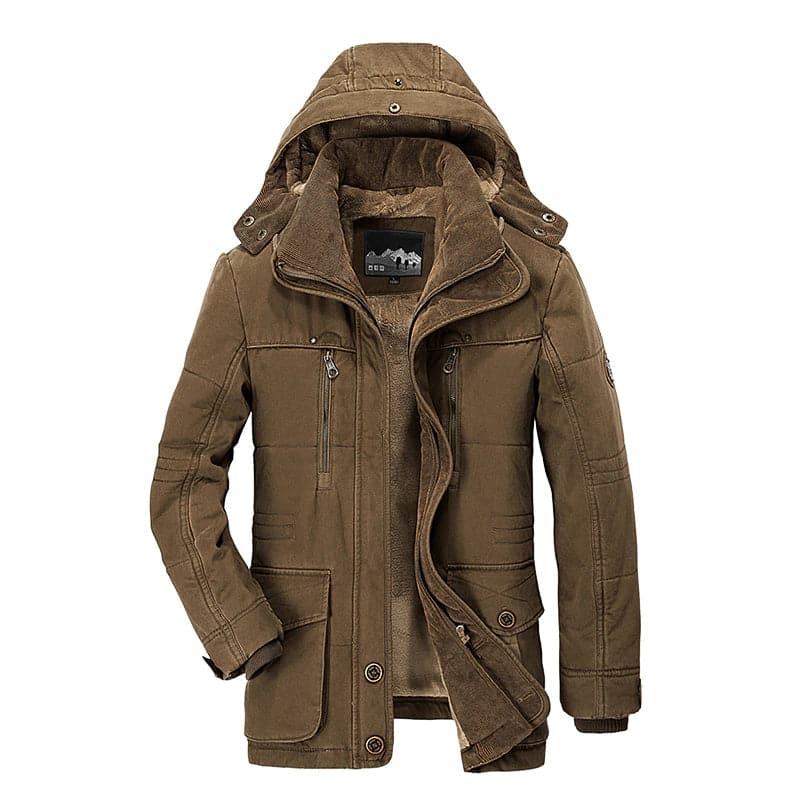 Comfortable Men's Winter Jacket with Multiple Pockets - Max-Brown-XS-State of Style