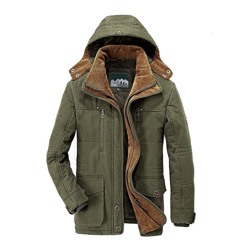 Comfortable Men's Winter Jacket with Multiple Pockets - Max-Green-XS-State of Style
