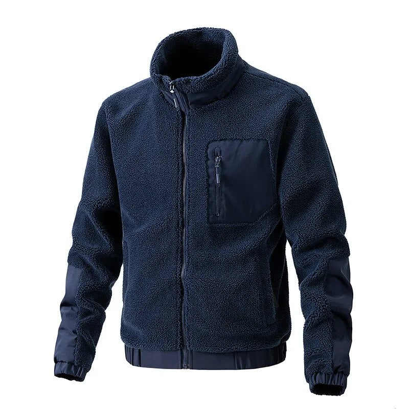 Comfortable Men's Wool Coat - Thomas-Blue-M-State of Style