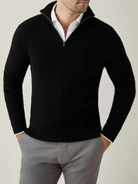 Comfortable Men's Zip-up Jumper - Lucas-Black-S-State of Style