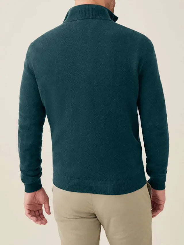 Comfortable Men's Zip-up Jumper - Lucas-Green-S-State of Style
