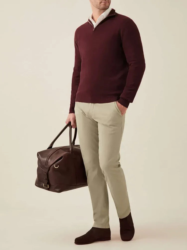 Comfortable Men's Zip-up Jumper - Lucas-Green-S-State of Style