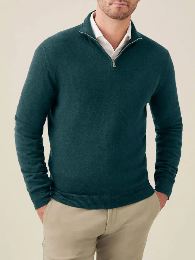 Comfortable Men's Zip-up Jumper - Lucas-Green-S-State of Style