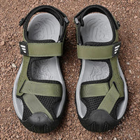 Comfortable non-slip leather sandals for men – Ideal for seniors-Green-6-State of Style