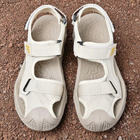 Comfortable non-slip leather sandals for men – Ideal for seniors-White-6-State of Style