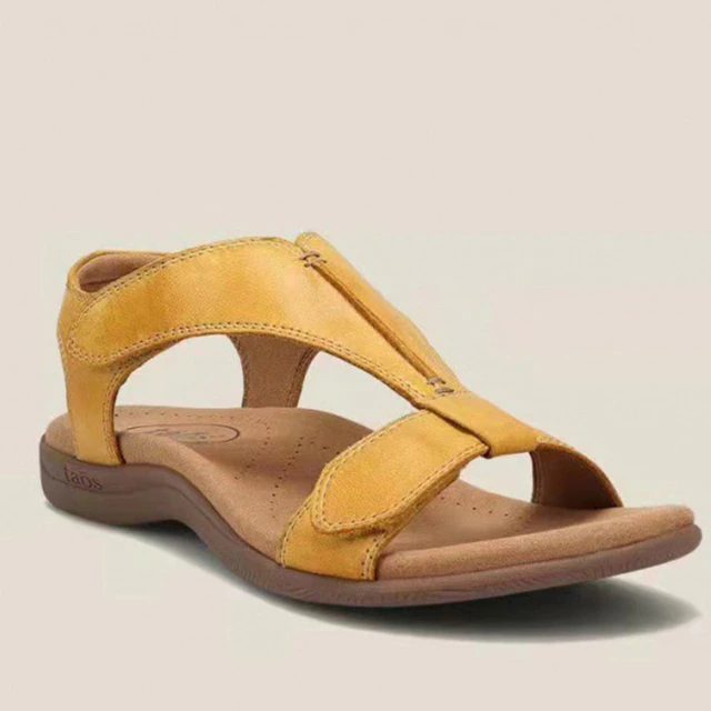 Comfortable & Orthopaedically Shaped Women's Sandals with Support – Amira-Yellow-3.5-State of Style