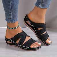 Comfortable orthopedic comfort sandals for women with support – Marla-Black-3-State of Style