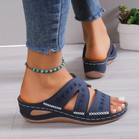 Comfortable orthopedic comfort sandals for women with support – Marla-Blue-3-State of Style