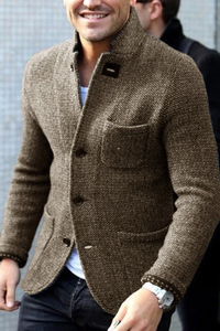 Comfortable Retro Knitted Men's Cardigan - Jasper-Khaki-XS-State of Style