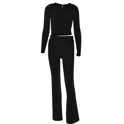 Comfortable Soft Loungewear Set | Nora Women's Cosy Outfit-Black-S-State of Style