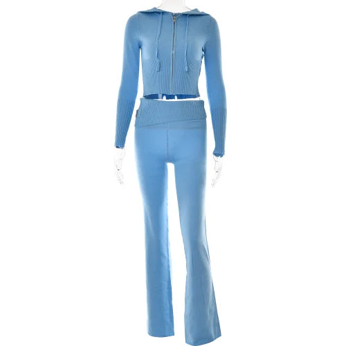 Comfortable Soft Loungewear Set | Nora Women's Cosy Outfit-Blue-S-State of Style