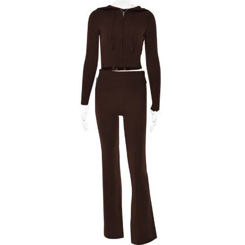 Comfortable Soft Loungewear Set | Nora Women's Cosy Outfit-Dark Brown-S-State of Style