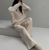 Comfortable Soft Warm Loungewear Set | Women's Relaxed Fit-Beige-One-Size-State of Style