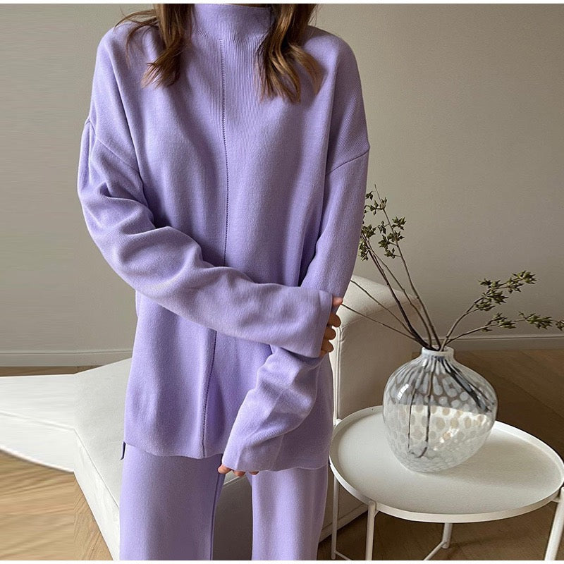 Comfortable Soft Warm Loungewear Set | Women's Relaxed Fit-Blue-One-Size-State of Style