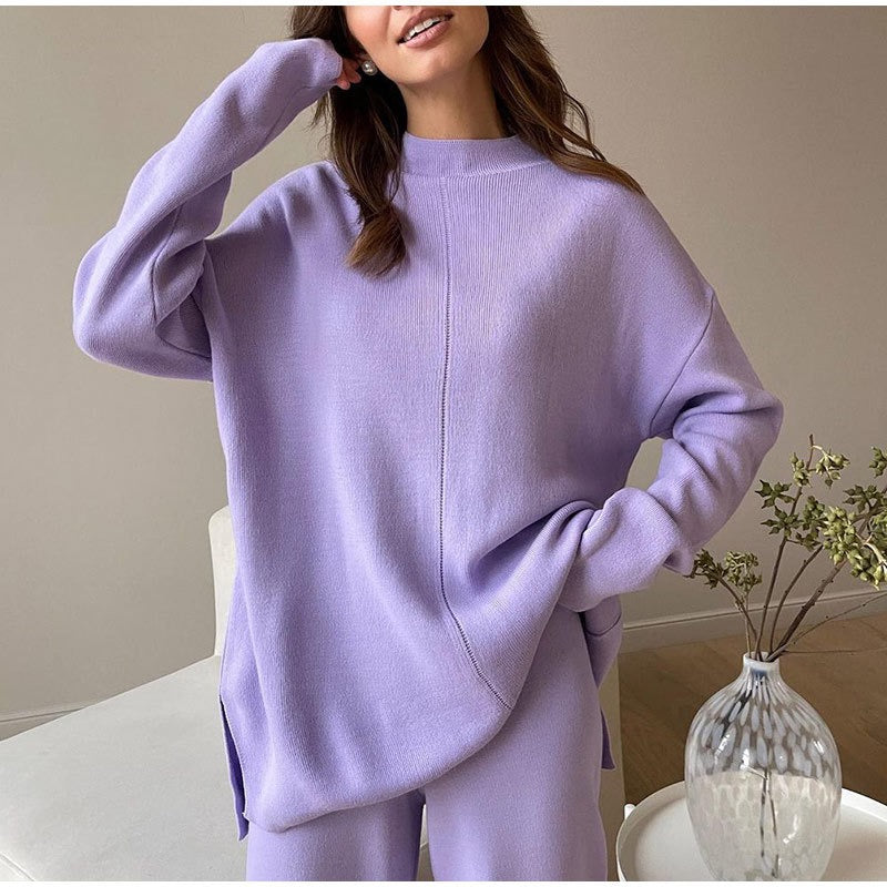 Comfortable Soft Warm Loungewear Set | Women's Relaxed Fit-Blue-One-Size-State of Style