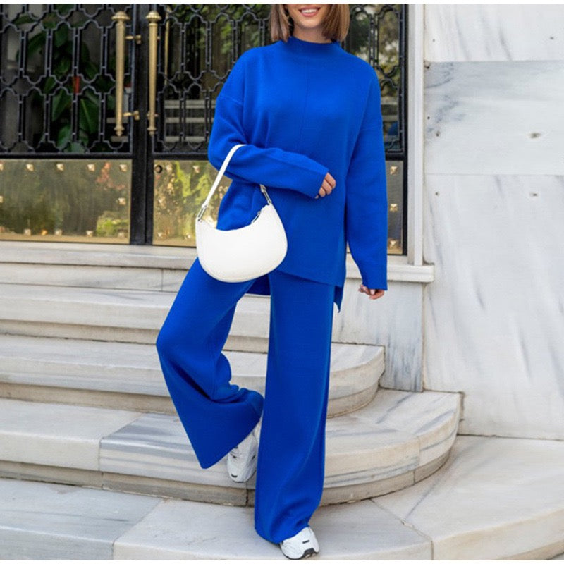 Comfortable Soft Warm Loungewear Set | Women's Relaxed Fit-Blue-One-Size-State of Style