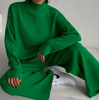 Comfortable Soft Warm Loungewear Set | Women's Relaxed Fit-Green-One-Size-State of Style