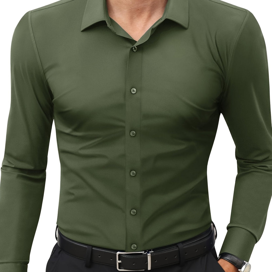 Comfortable Stretch Men's Shirt - Julian-Army Green-XS-State of Style