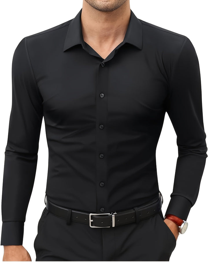 Comfortable Stretch Men's Shirt - Julian-Black-XS-State of Style