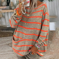 Comfortable Striped Women's Sweater - Clara-S-State of Style
