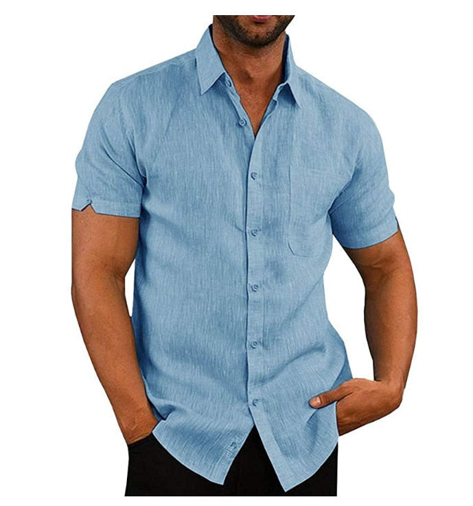 Comfortable & Stylish Breathable Men's Polo Shirt with Button Placket – Narek-Blue-M-State of Style