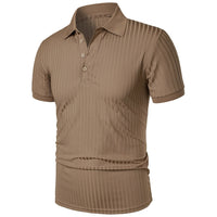 Comfortable & Stylish Breathable Men's Polo Shirt with Button Placket – Nevan-Khaki-S-State of Style