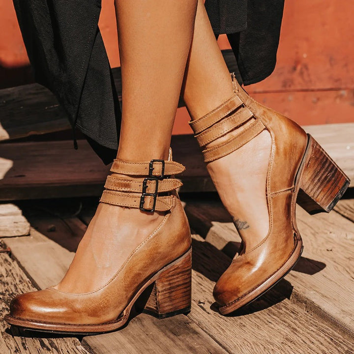 Comfortable & stylish women's leather shoes with non-slip sole – Amalia-Brown-2.5-State of Style
