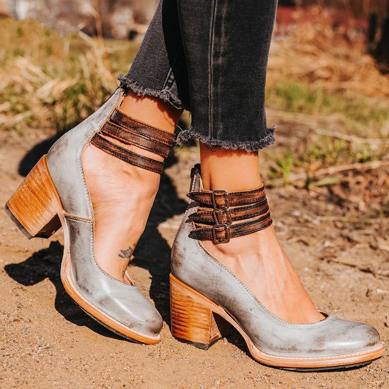 Comfortable & stylish women's leather shoes with non-slip sole – Amalia-Gray-2.5-State of Style