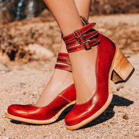 Comfortable & stylish women's leather shoes with non-slip sole – Amalia-Red-2.5-State of Style