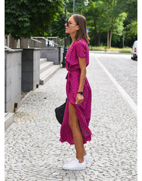 Comfortable Summer Dress - Lina-Pink-S-State of Style